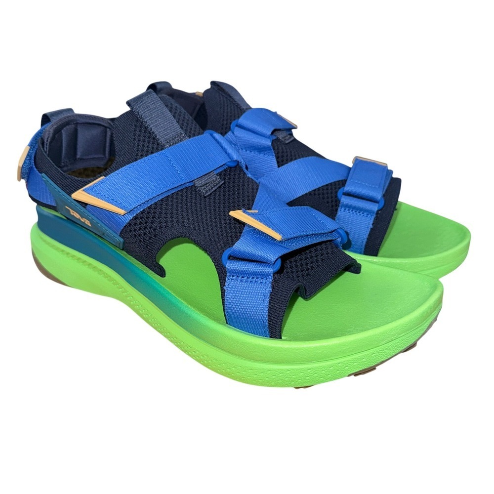 NEW Teva AVENTRAIL Mens 11M Trail Running Sandals Total Eclipse / Green Flash